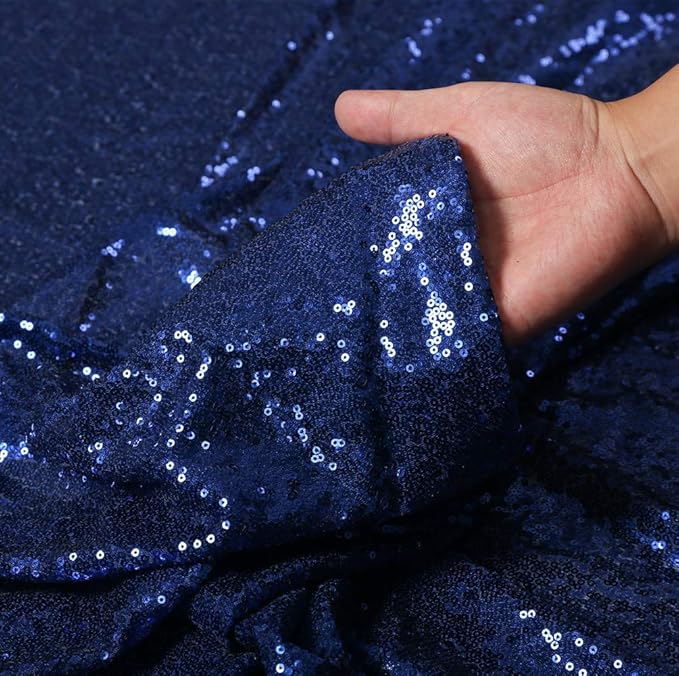 SquarePie Sequin Backdrop 10FT x 10FT Navy Blue Curtain Background - Image 7