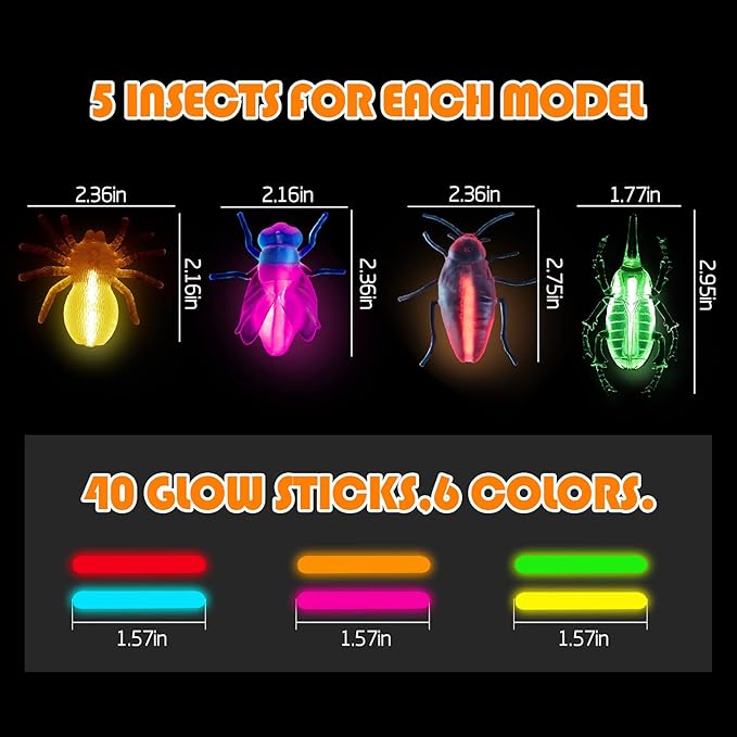 Glow Critters for Halloween Party Favor, Glow in The Dark Toys Set for Kids - Image 3