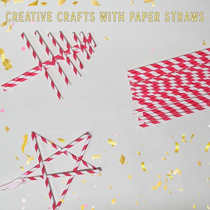 Disposable Red White Paper Straws - Image 8