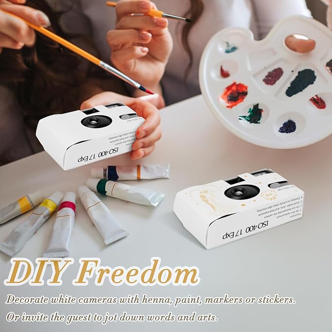 6 Pack Disposable Cameras for Wedding Bulk, 35mm White Single-Use Film Cameras - Image 6