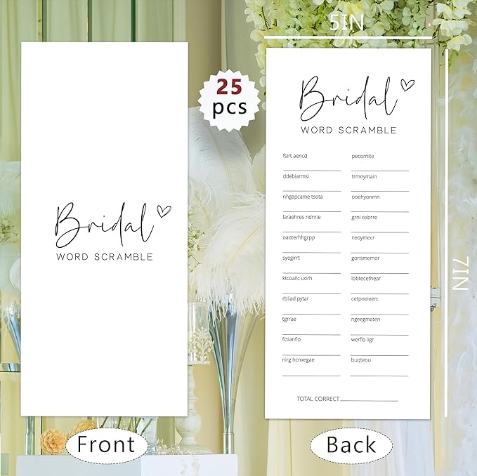 Bridal Shower Games, Word Scramble, Wedding Shower Games - Image 2