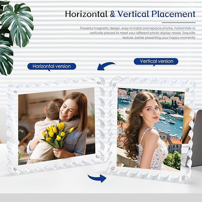 acrylic photo frame- 2Pack Scalloped Picture Frames 8×10 Inch, 15+15mm Thick - Image 6