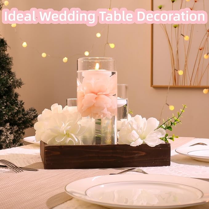 24 Pcs Floating Candles for Centerpieces and Floating Flowers Artificial - Image 2