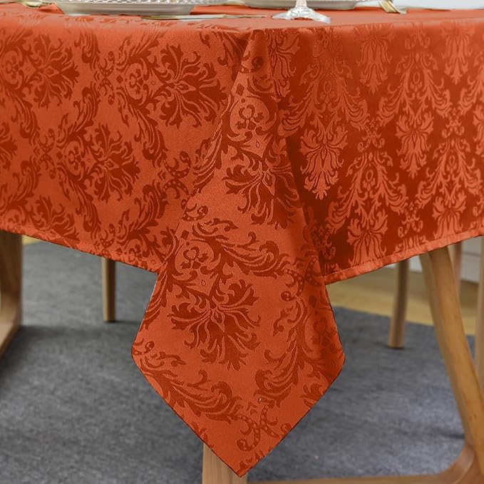 SASTYBALE Jacquard Rectangle Tablecloth, Rusty Spill-Proof Wrinkle Resistant by SASTYBALE