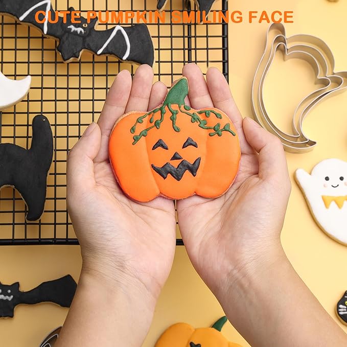 Pumpkin Cookie Cutters Set，3.54", 2.87"- 3Pcs Halloween Thanksgiving Fruit - Image 4