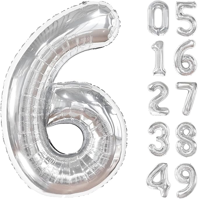 silver number balloon 2026 by Upgesy