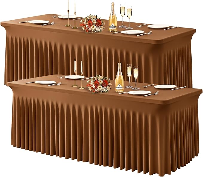 Wish Care 2 Pack Brown Spandex Table Clothes by WishCare