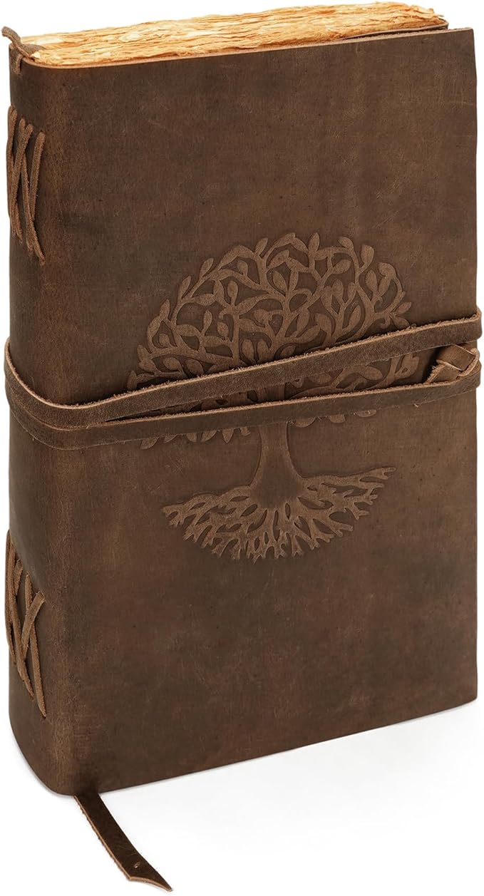 LUXEORIA Tree Of Life Leather Journal by Luxeoria