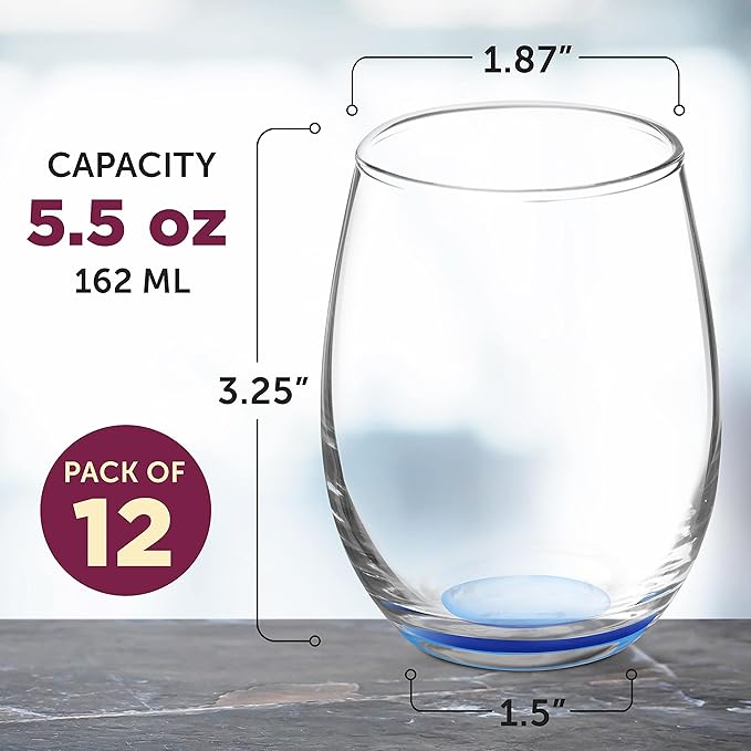 DISCOUNT PROMOS Stemless Wine Glasses by ARC 5.5 oz. Set of 12, Bulk Pack - Image 5