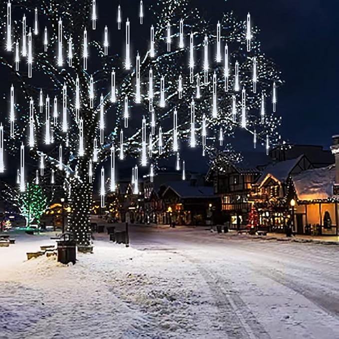 Christmas Lights Outdoor 32 Tubes 768 LEDs Meteor Shower Lights UL Certified by Weepong