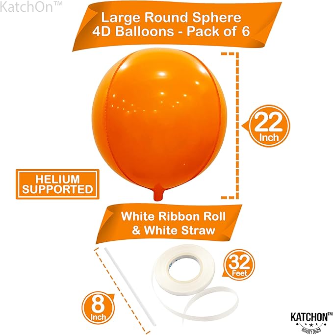 KatchOn, Big 22 Inch Orange Balloons - Image 2
