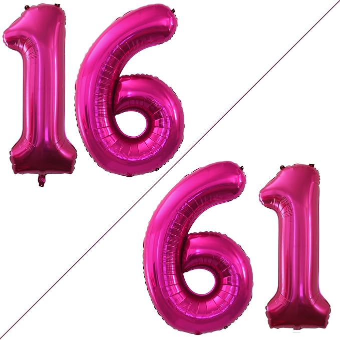 GOER Number 16 Balloons for 16th Birthday Sweet 16 Party Decorations, 42 Inch by GOER