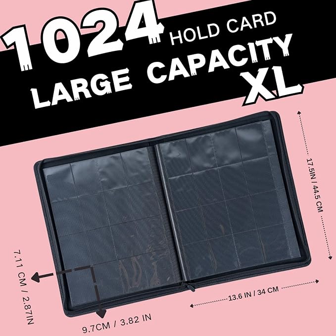 1000+ Pockets Trading Card Binder, 16-Pocket Card Ablum Compatible - Image 3