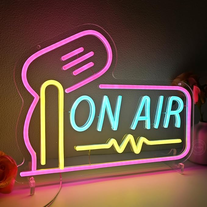 Planzo On Air Neon Sign for Live Studio Broadcasting Room Radio Station Bedroom - Image 7
