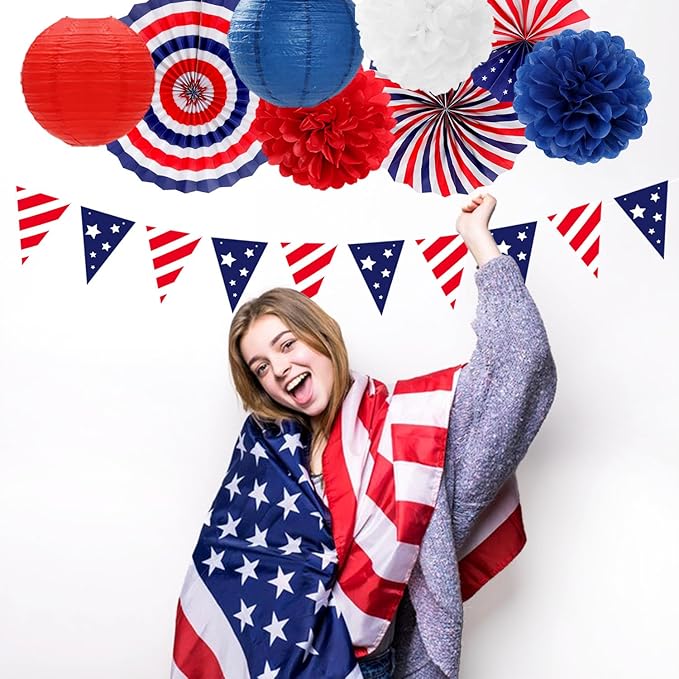 Red-White Blue Memorial-Day Patriotic Decorations - Image 7