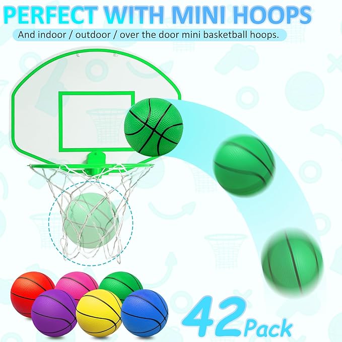 42Pcs 5" Mini Basketball Balls Bulk Small Basketball Set, PVC Small Basketball - Image 4