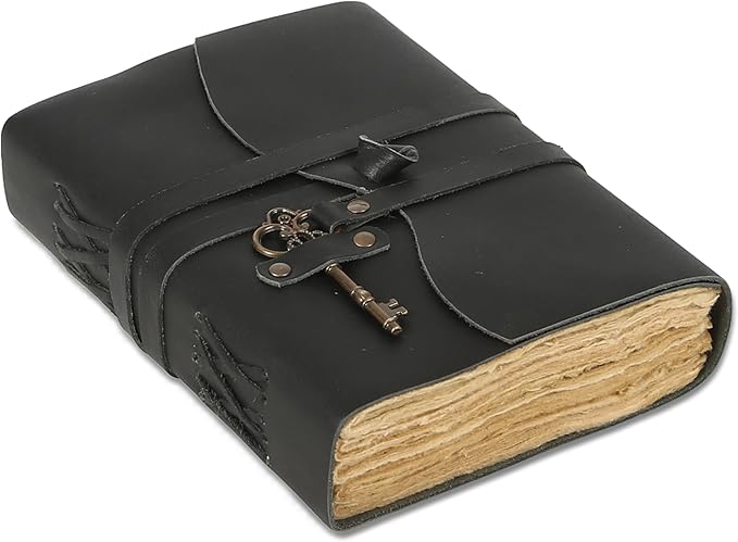 Leather Journal with Lined and Unlined Deckle Edge Paper 8x6 inch and Vintage - Image 4