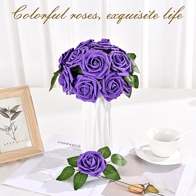 BLEUM CADE 36Pcs Artificial Flowers Fake Roses - Image 5