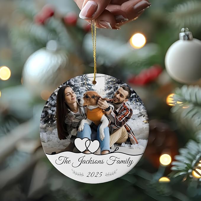 Personalized Family Ornaments for Christmas, Custom Ceramic Christmas Ornaments - Image 2