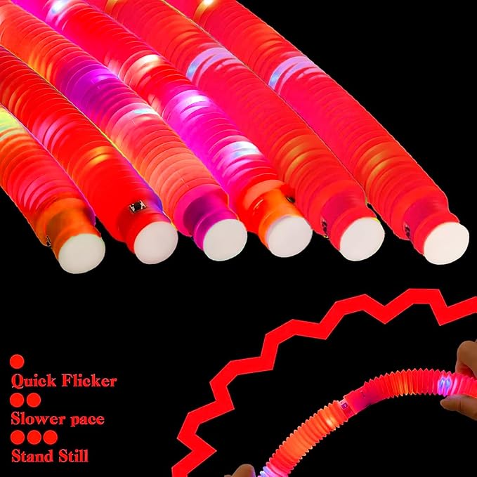 Red 12 Pack Light Up Party Favors Supplies, Bulk Glow Sticks Bracelet, Necklace - Image 4