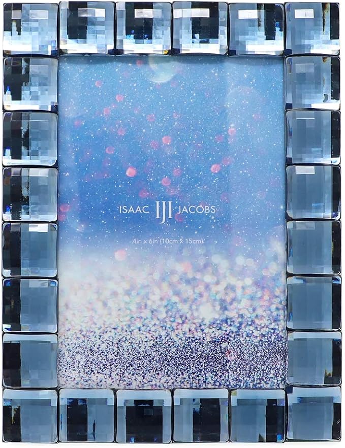 Isaac Jacobs Decorative Sparkling Navy Jewel Picture Frame, Photo Display & - Image 2