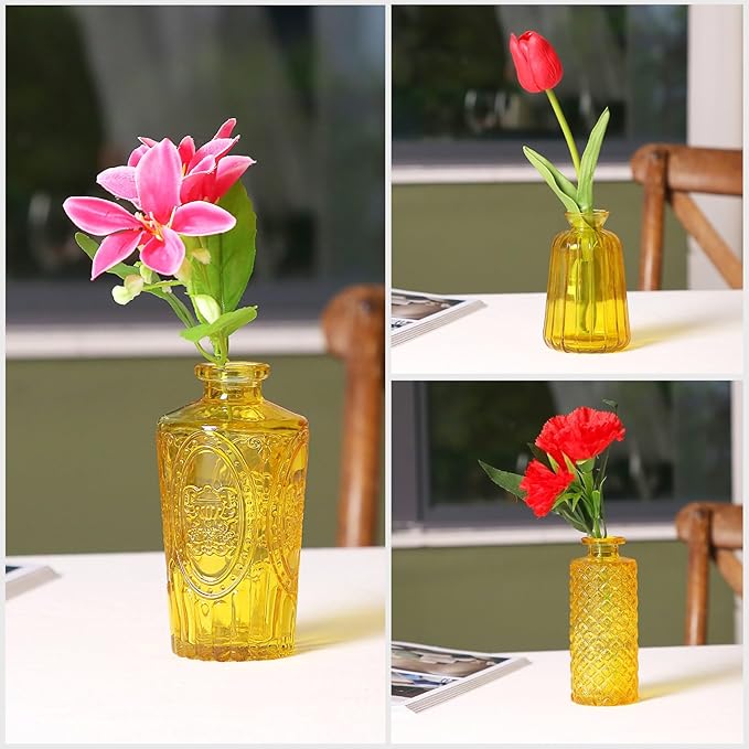 Mini Glass Bud Vases for Wedding & Bridal Shower Centerpieces, Versatile Glass - Image 7