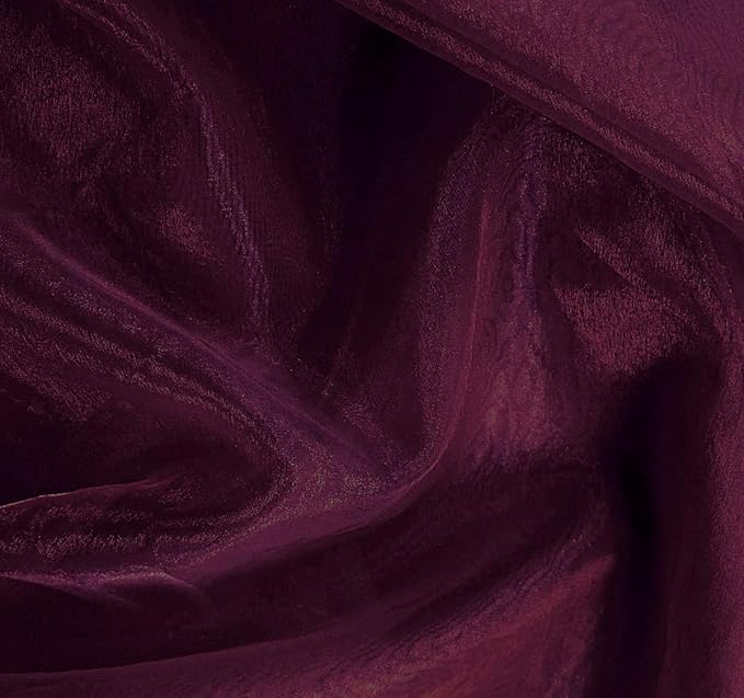 VDS Eggplant Organza Fabric, 15 Yards Continuous, 45” Wide, Wedding Party by VDS