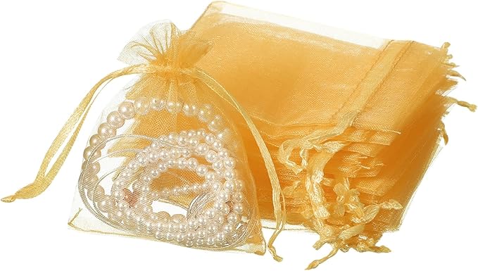 uxcell 50 Pcs Organza Gift Bags, 2.7x3.5 Inch Drawstring Pouches Jewelry Gift by uxcell