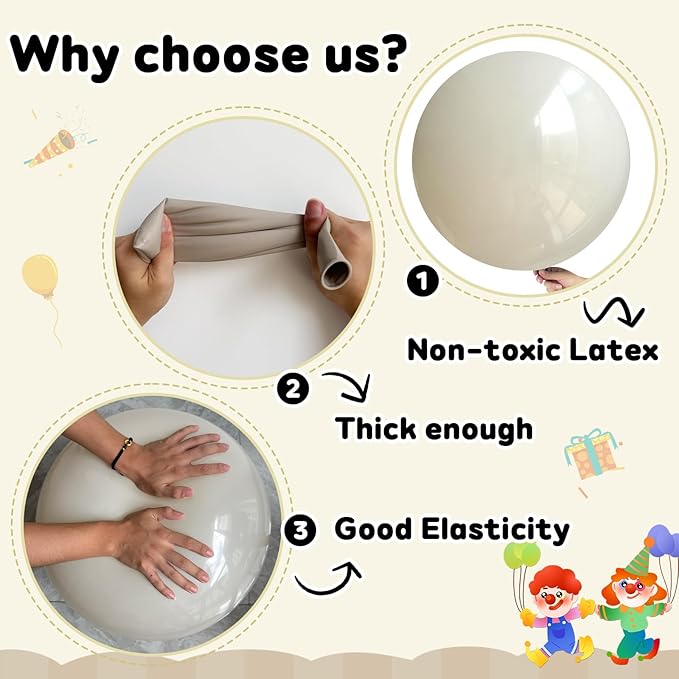 30 pcs Sand White Balloons 18 Inch - Image 3