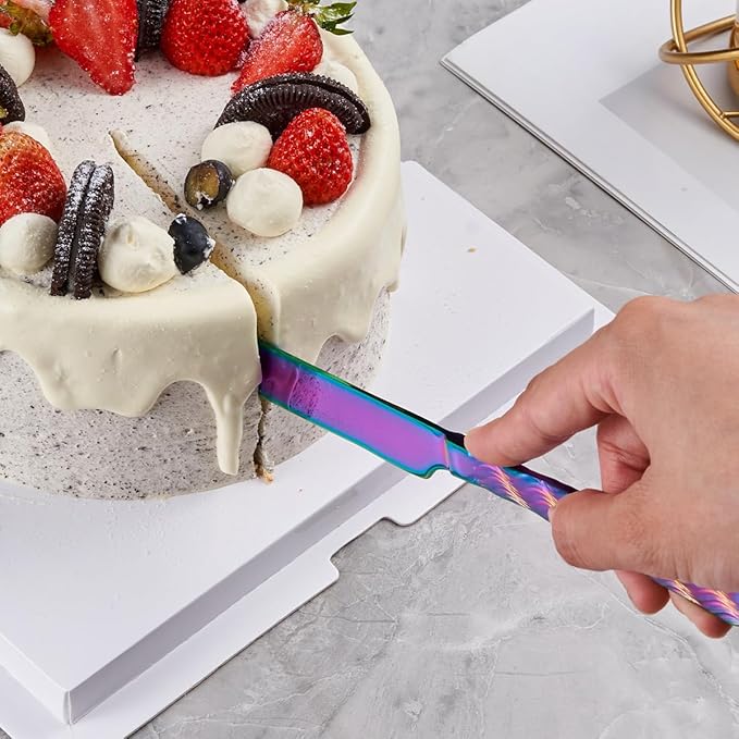 Rainbow Cake Cutting Set, Stainless Steel Cake Knife and Server, Cake Pie - Image 6