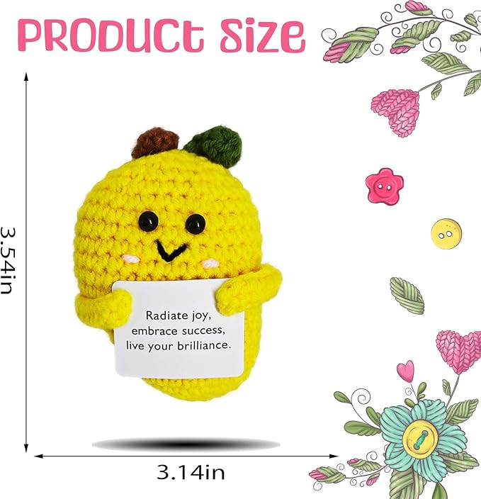 Crochet Emotional Support Mango-Handmade Mental Health Gifts - Image 2