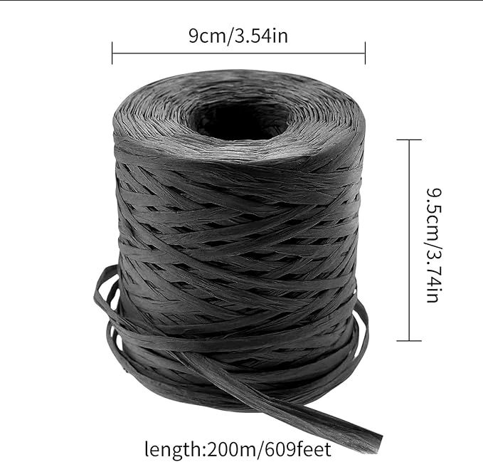 Creatrill 218 Yards Raffia Paper Craft Ribbon Packing Paper Twine, 1/4 Inch by - Image 2