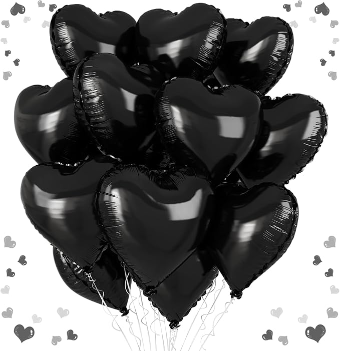 Black Heart Balloons, 18 Inch Black Heart Shape Balloon by vibzox