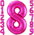 Hot Pink 8 Balloon, 40 Inch Number 8 Balloon, 8 Birthday Balloon Decorations by BBPOOL