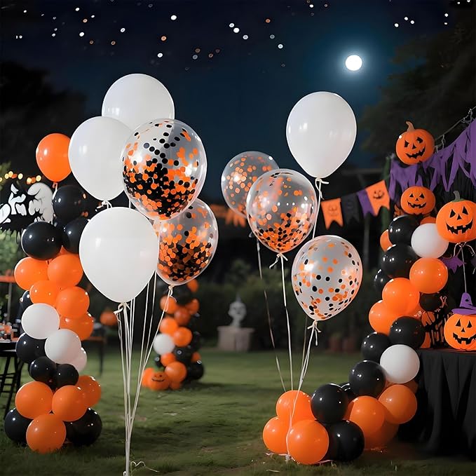 Halloween Black and Orange Balloons Set - Image 7