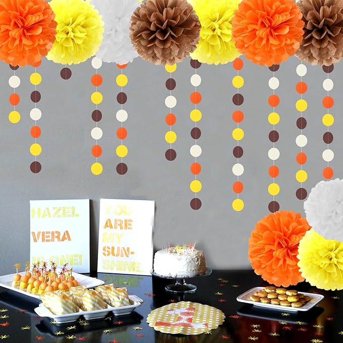 Brown-Orange Yellow Party-Decorations Baby-Shower Garland - 52Ft Fall Autumn - Image 4