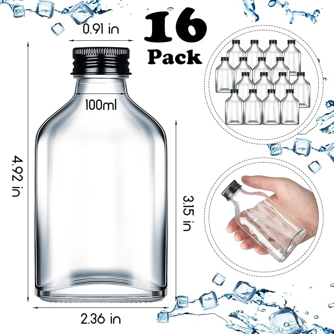 Patelai 16 Pcs Clear Glass Bottles - Image 2