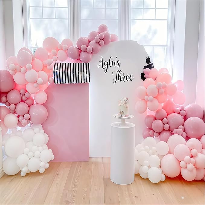 Pink and White Balloons, Baby Pink Latex Balloon - Image 8