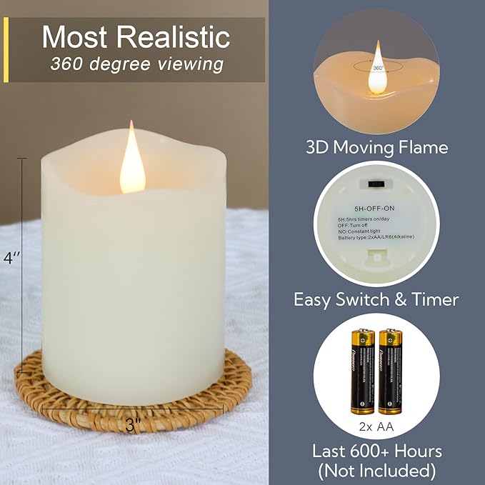 Flameless Candles Battery Operated - Image 2