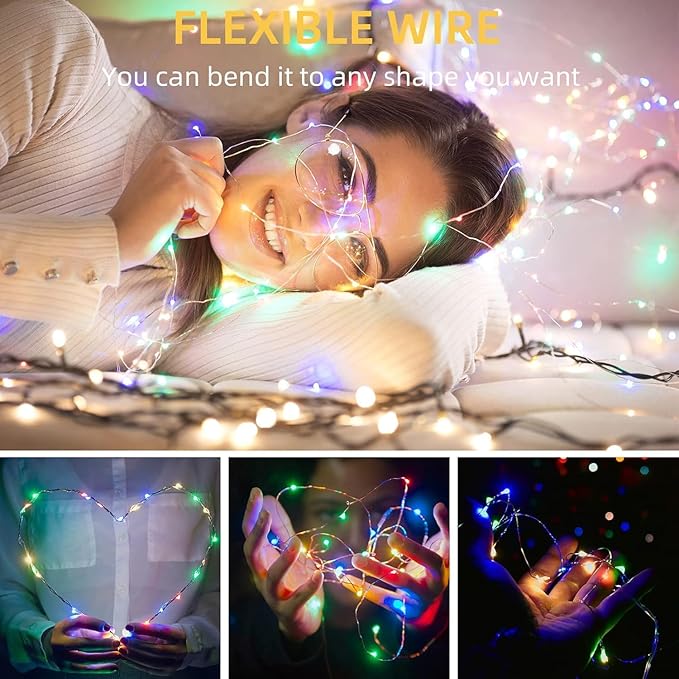 LAMPHOME 6 Pack Easter Fairy Lights Battery Operated - 7ft 20 LED Copper Wire - Image 6