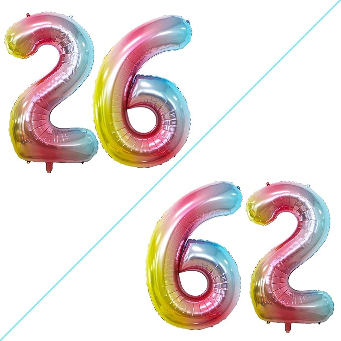 GOER Number 26 Balloons for 26th Birthday Party Decorations, 42 Inch Jumbo Foil by GOER