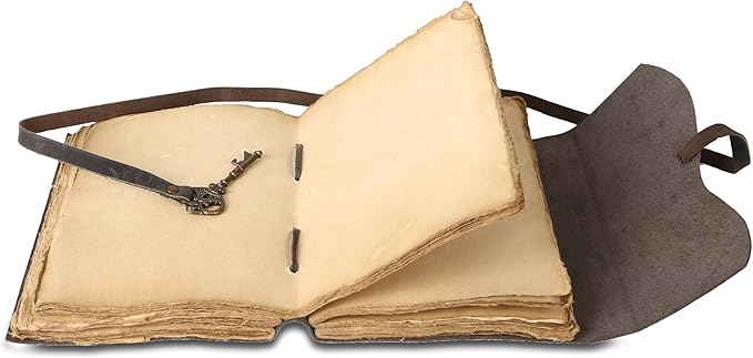 Leather Journal with Lined and Unlined Deckle Edge Paper 8x6 inch and Vintage - Image 5