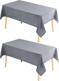 Hiasan 2 Pack Faux Linen Rectangle Tablecloth by Hiasan