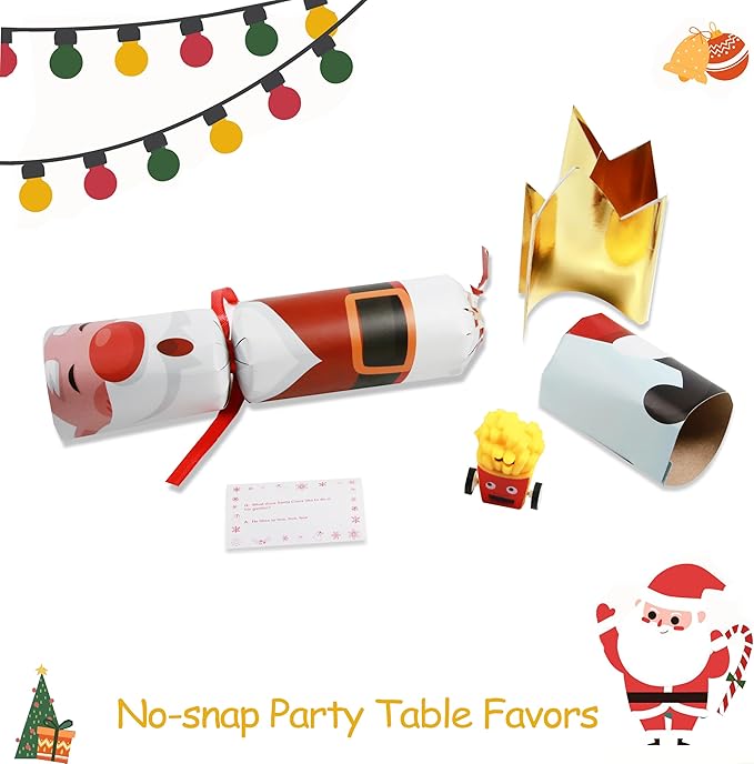 12 Pack Christmas No-snap Party Table Favors, Christmas Themed Holiday Supplies - Image 3