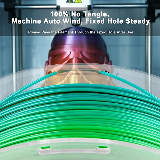AMOLEN PETG 3D Printer Filament 1.75mm Gradient Rainbow PETG Multicolor Rainbow - Image 4