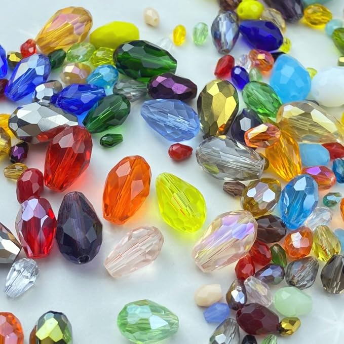200pcs 3x5mm Teardrop Crystal Glass Beads Vertical Hole Faceted Loose Spacer - Image 6