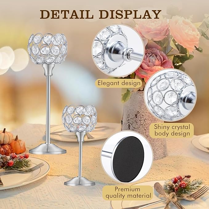Crystal Candle Holders Set of 16 - Image 4