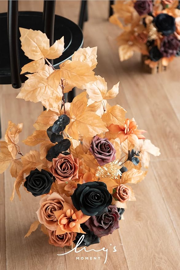 Ling's Moment 17.5" Tall Standing Artificial Flowers Arrangements 4pcs Fall - Image 5