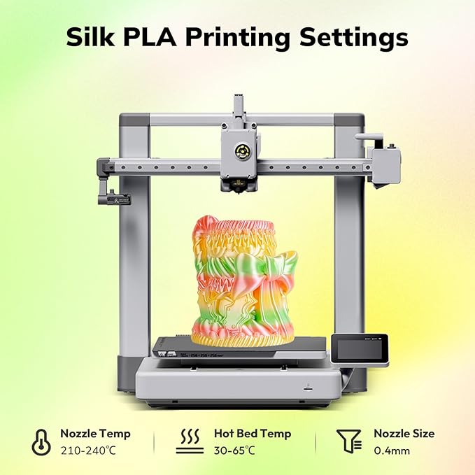 AMOLEN Silk PLA 3D Printer Filament, Shiny Multicolor Rainbow PLA Filament - Image 5