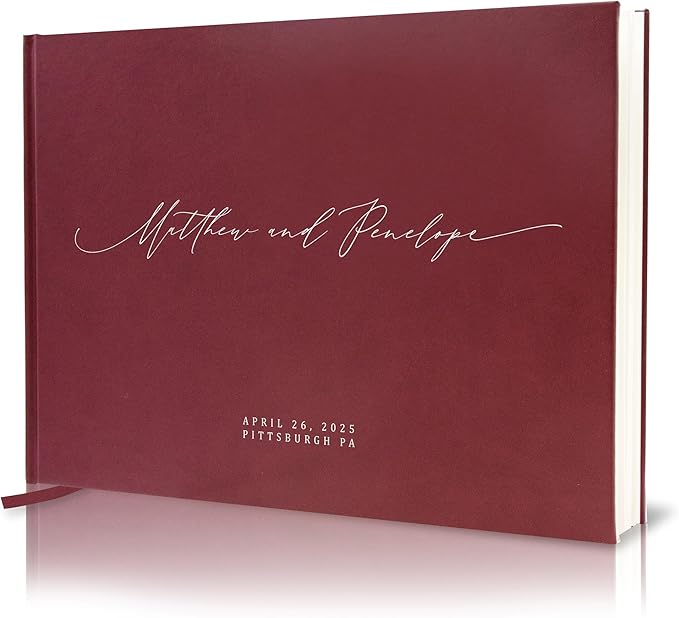 MUUJEE Personalized Guestbook in Wine by MUUJEE